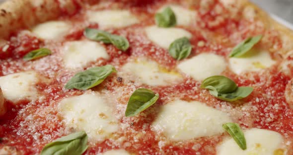 Italian Pizza with Mozzarella Cheese Basil and Cherry Tomatoes alt