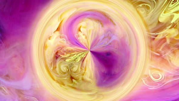 Beautiful Gold and Pink Vibrant Color Fluid Is Swirling in Art Background. Beautiful Shimmer Moving alt