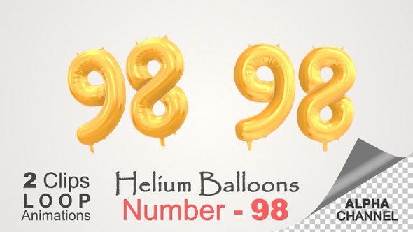Celebration Helium Balloons With Number – 98 alt
