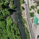 Aerial view of Provo River and traffic on the highway going through tunnel - VideoHive Item for Sale