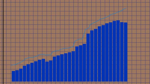 Stock price chart on the notebook page. Growth and decline dynamics. alt