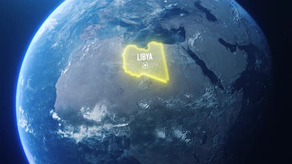 Earh Zoom In Space To Libya Country Alpha Output