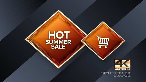 Hot Summer Sale Rotating Sign 4K Looping Design Element