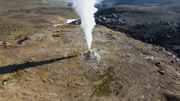 geyser on the volcano steam