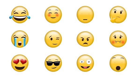 Digital generated video of emoji  alt
