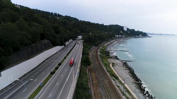 Road along the sea coast alt