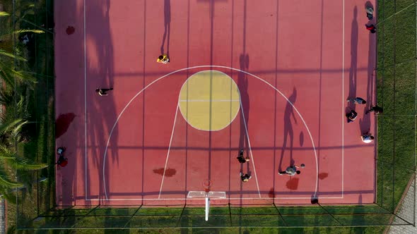 Basketball Court Aerial View 4 K alt