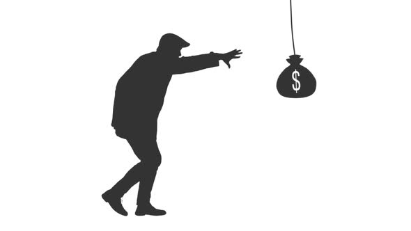 Silhouette of a Person in Pursuit of Money