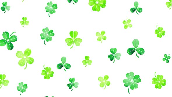 Watercolor green clovers illustration background