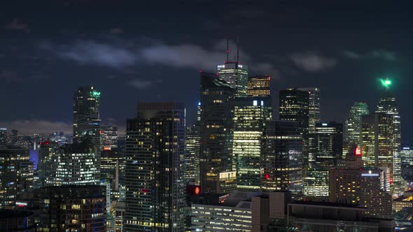 City Night Skyline Clouds Toronto