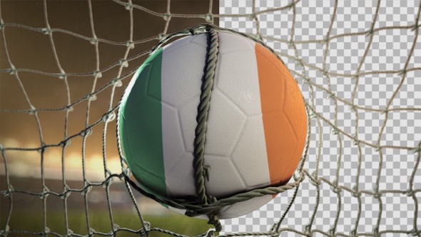 Soccer Ball Scoring Goal Night Frontal - Ireland