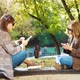 Hipster Bloggers Chatting with Smartphones in Autumn Park - VideoHive Item for Sale
