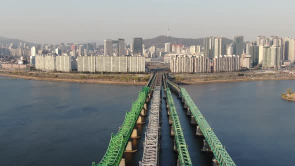Seoul Han River Railway Traffic