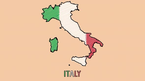 Italy Cartoon Map