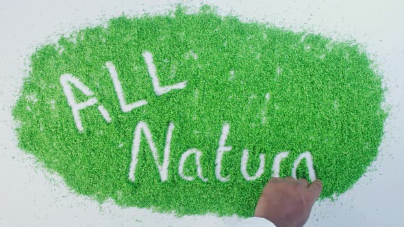Indian Hand Writes On Green  All Natural