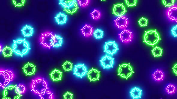 Neon geometric shapes background