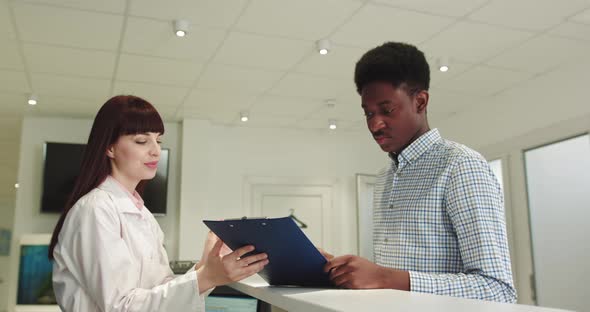 Hospital Reception Charismatic Nurse Lady Meeting the Patient at Says Where She alt