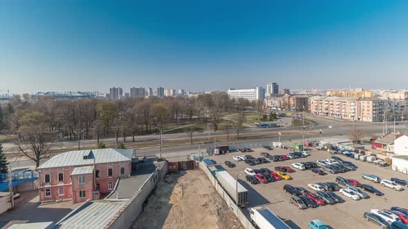 Kharkiv City From Above Timelapse. Aerial View of the City Center and Residential Districts. Ukraine alt