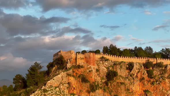 Alanya Castle Alanya Kalesi Aerial View 4K alt