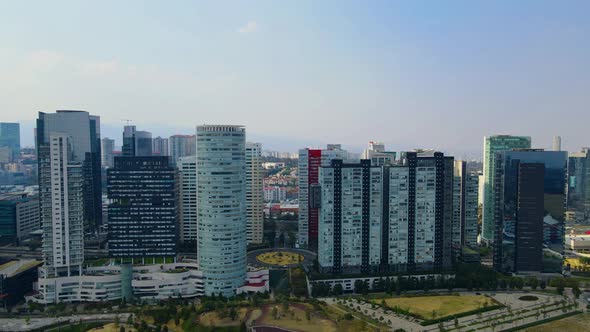 Mexico City in 4K, Santa Fe, Business Destrict, Drone Shot, Skyscraper, Skyline, Park alt
