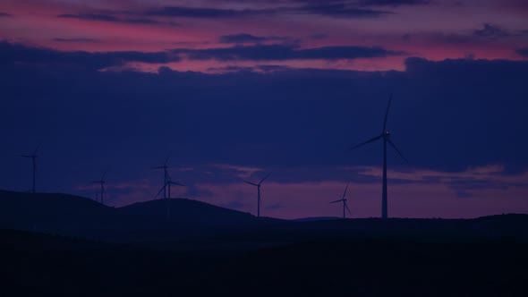 Wind Turbines at Dusk, Andalusia Spain
