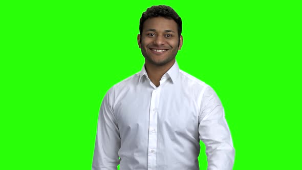 Handsome Darkskinned Man Showing Thumb Up Sign alt