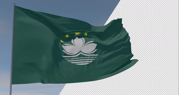 flag Macau patriotism national freedom, seamless loop, alpha channel alt