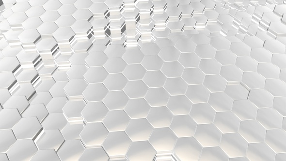 White Hi-Tech Hexagon Background Loop alt