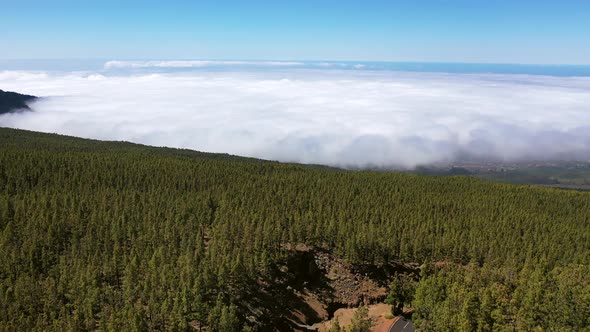 Top View Above the Clouds in Teide National Park Tenerife Canary Islands Spain alt