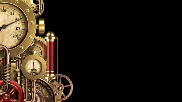 Steampunk Element In The Form Of A Mechanism