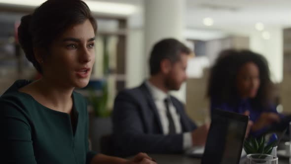 Diverse Team Ceo Talking Discussing Corporate Information in Company Office alt