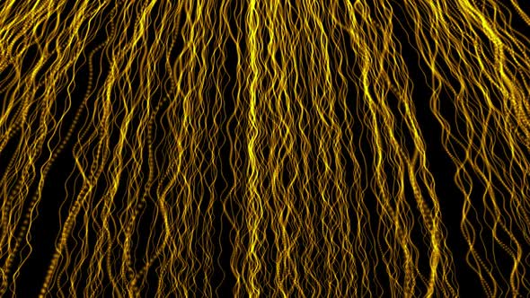 Yellow scifi lines particles background