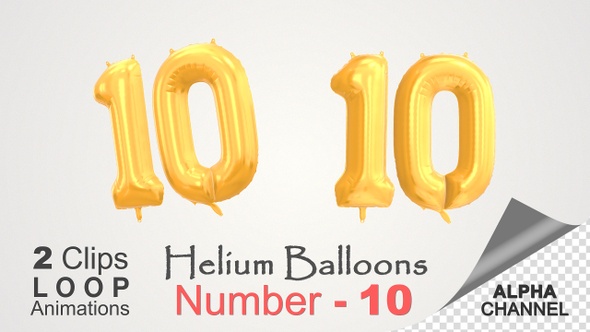Celebration Helium Balloons With Number – 10