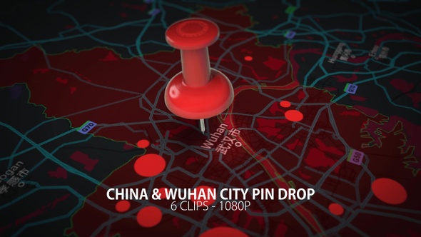 Wuhan City & China Pin Drop