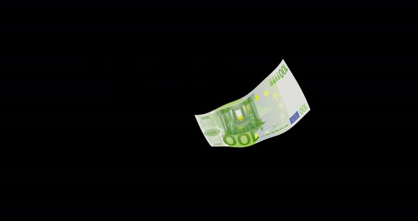 Euro bills float