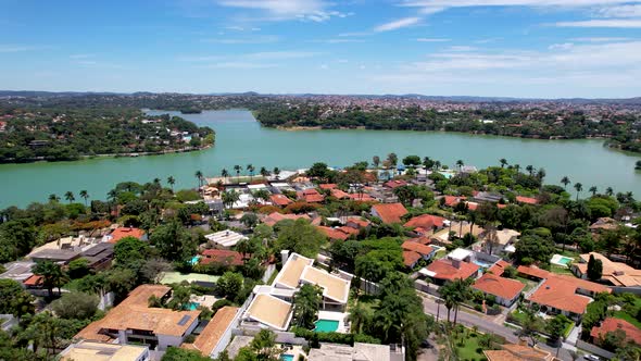Pampulha lake at downtown Belo Horizonte Minas Gerais Brazil alt