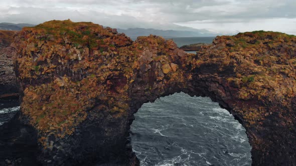 Gatklettur Famous Arch in Snaefellsnes Peninsula During Sunset Iceland