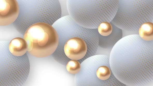 Golden And Sphere balls Background
