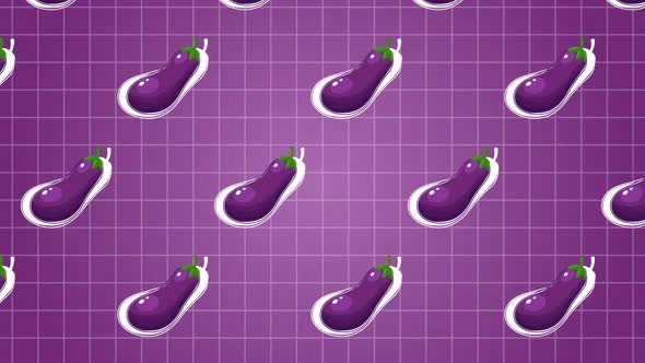 Eggplant Aubergine Vegetable Food Animation Background alt