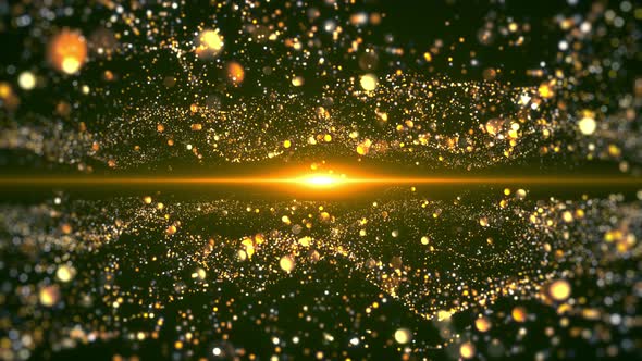 Flowing Gold Particle Background