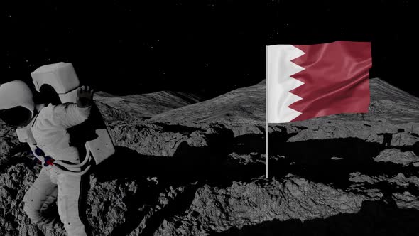 Astronaut Planting Bahrain Flag on the Moon alt