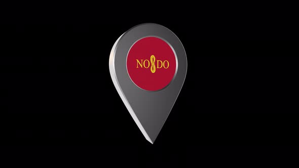 3d Animation Map Navigation Pointer With Flag Of Seville (Spain) With Alpha Channel - 4K alt