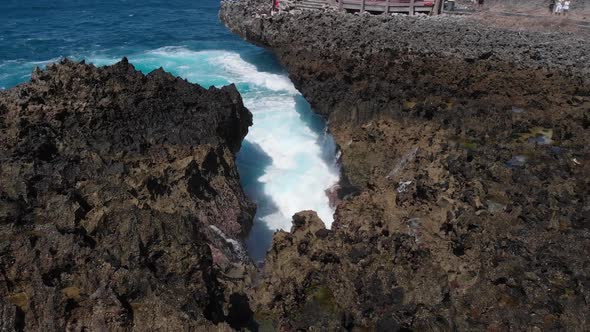 Aerial view of Waterblow on Bali Island