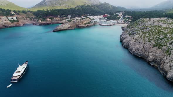 Aerial View of Boat at Seashore