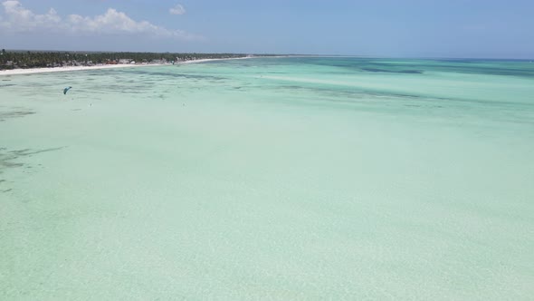 Zanzibar Tanzania  Aerial View of the Ocean Near the Shore of the Island Slow Motion alt
