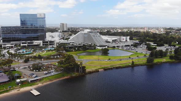 Aerial View of Crown Casino in Perth Australia