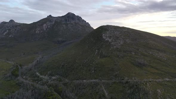 Rolling Hills and Mountains in Florentine, Tasmania, Australia Aerial Drone 4K