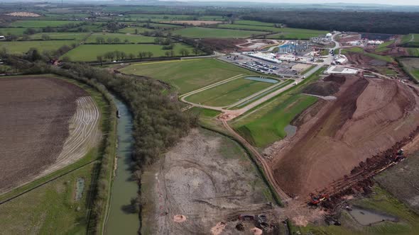 Hs2 Works Lond Itchington Wood, Tunnel, Grand Union Canal, Aeria,l Ufton, Offchurch, Spring 2021