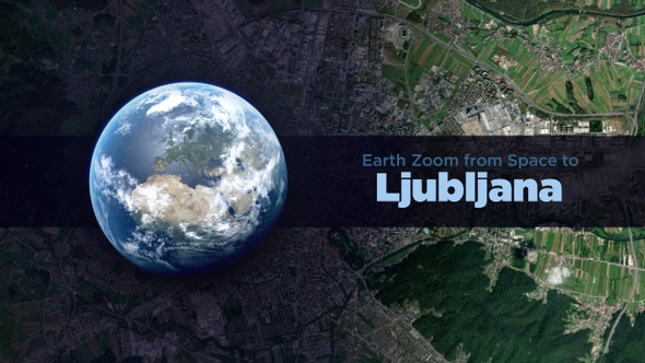 Ljubljana (Slovenia) Earth Zoom to the City from Space