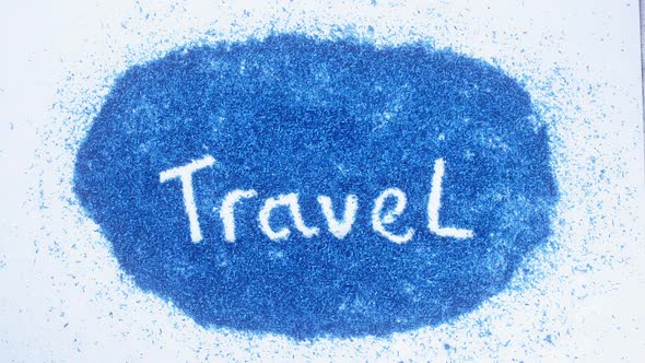 Indian Hand Writes On Blue Travel
